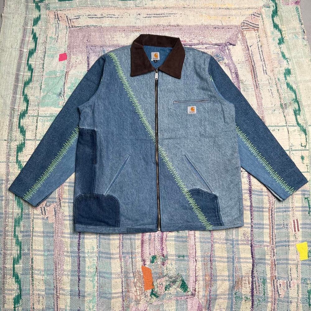 Custom upcycled carhartt detroit jacket XL